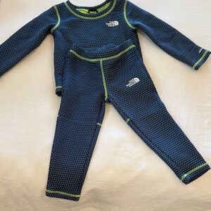 The North Face Navy and Lime Kids Base Layers Set